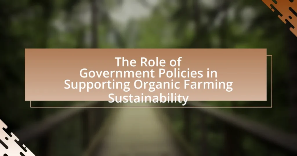The Role of Government Policies in Supporting Organic Farming Sustainability