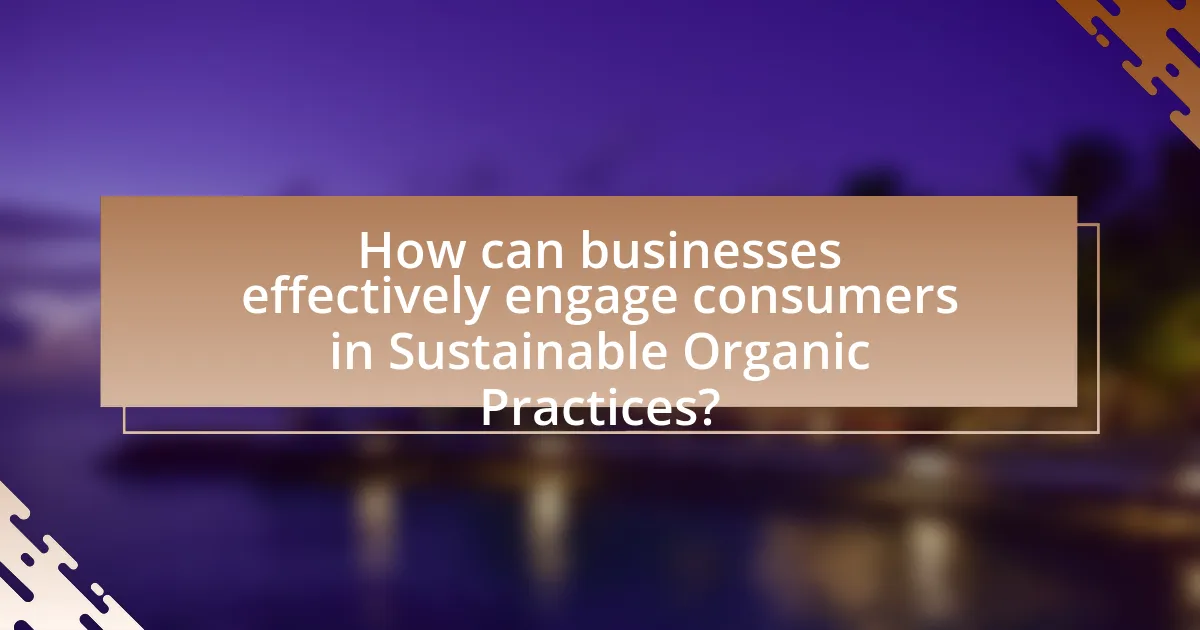 How can businesses effectively engage consumers in Sustainable Organic Practices?
