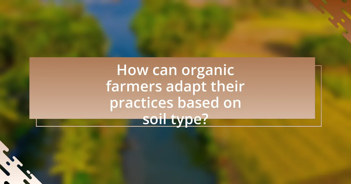 How can organic farmers adapt their practices based on soil type?