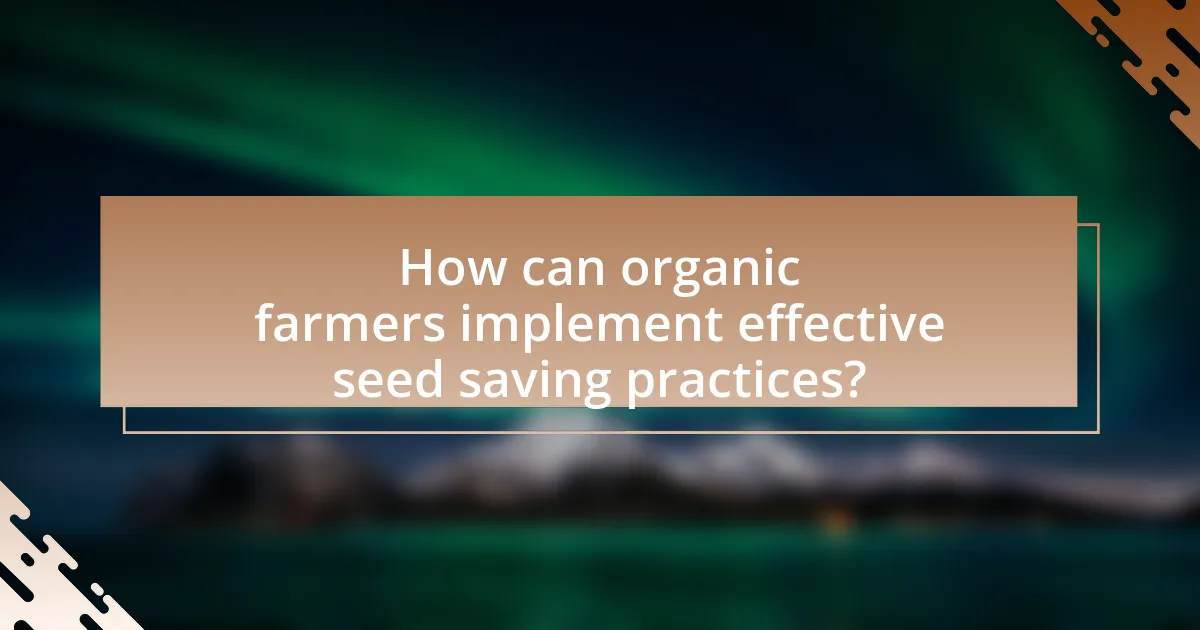 How can organic farmers implement effective seed saving practices?