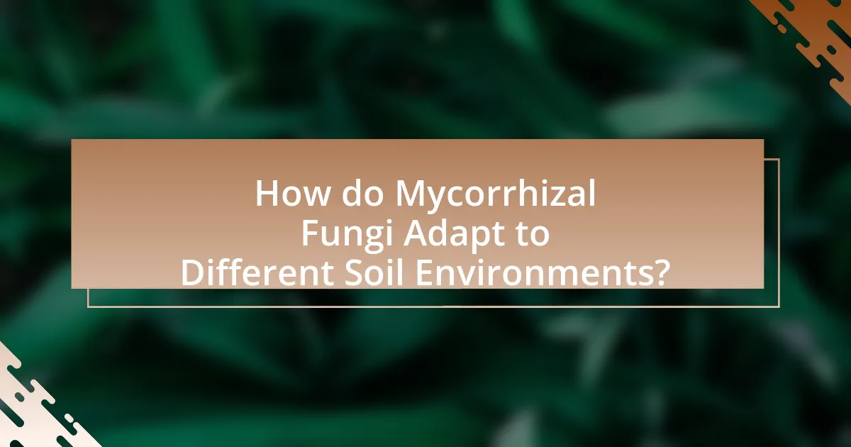 How do Mycorrhizal Fungi Adapt to Different Soil Environments?