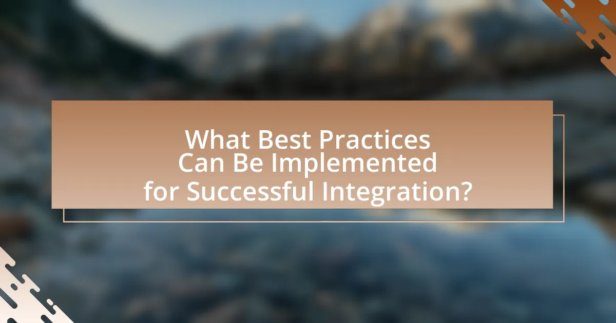 What Best Practices Can Be Implemented for Successful Integration?