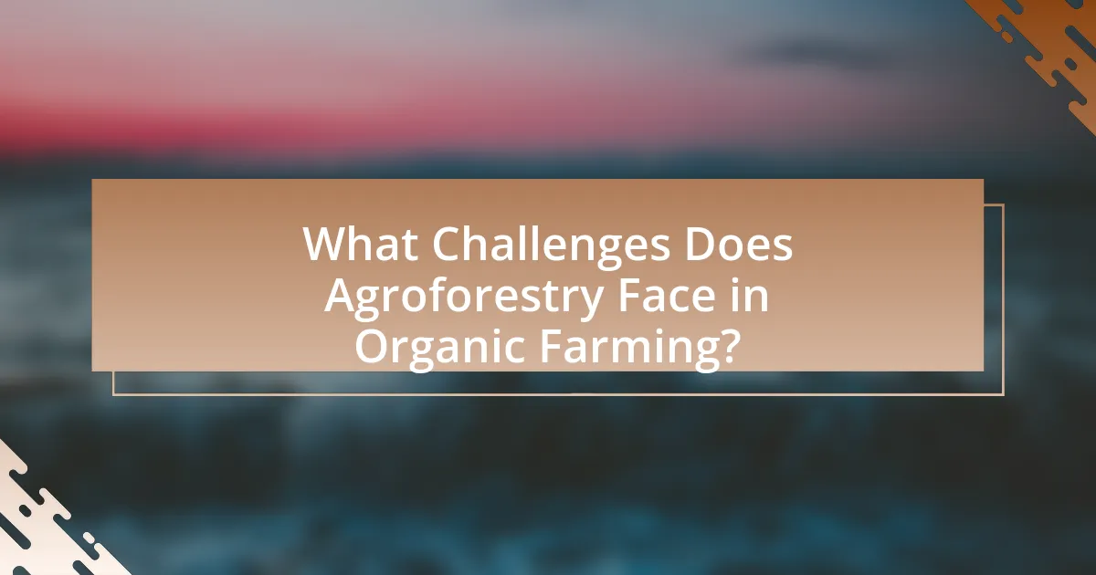 What Challenges Does Agroforestry Face in Organic Farming?