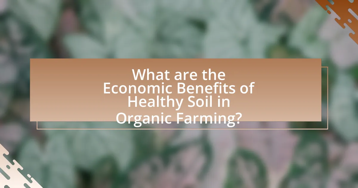 What are the Economic Benefits of Healthy Soil in Organic Farming?