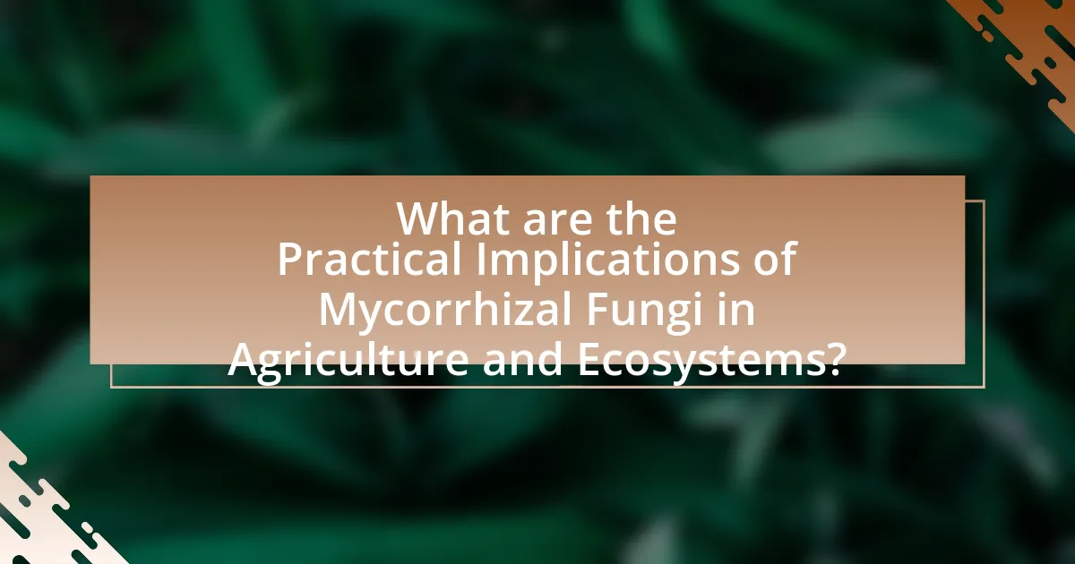 What are the Practical Implications of Mycorrhizal Fungi in Agriculture and Ecosystems?