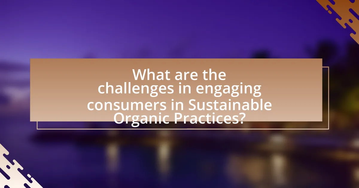 What are the challenges in engaging consumers in Sustainable Organic Practices?
