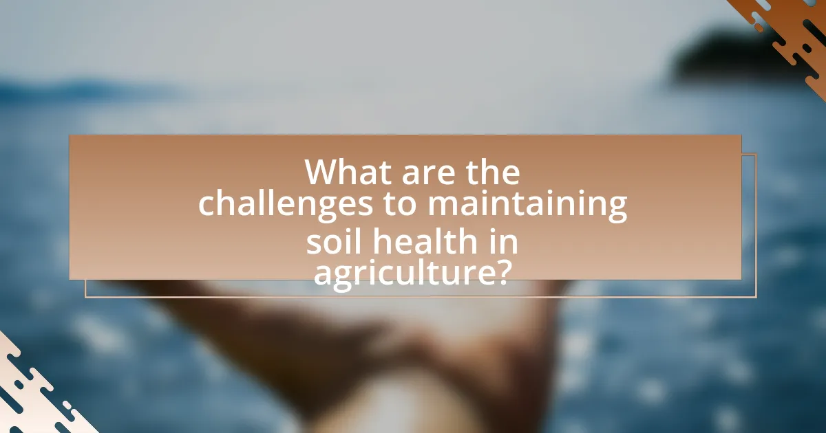What are the challenges to maintaining soil health in agriculture?