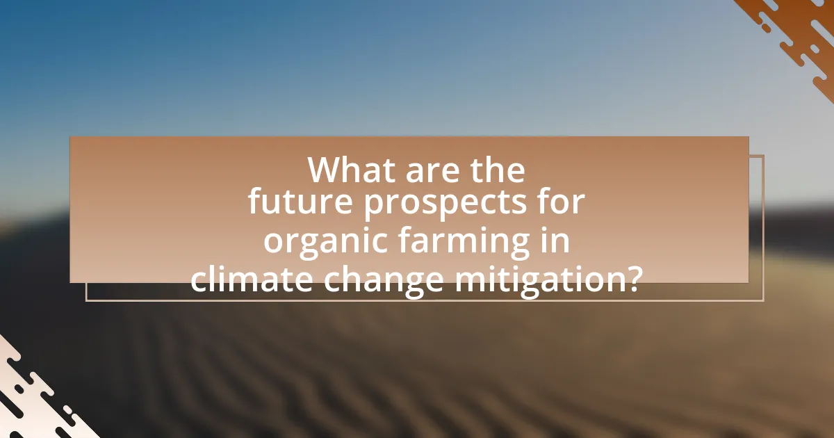 What are the future prospects for organic farming in climate change mitigation?