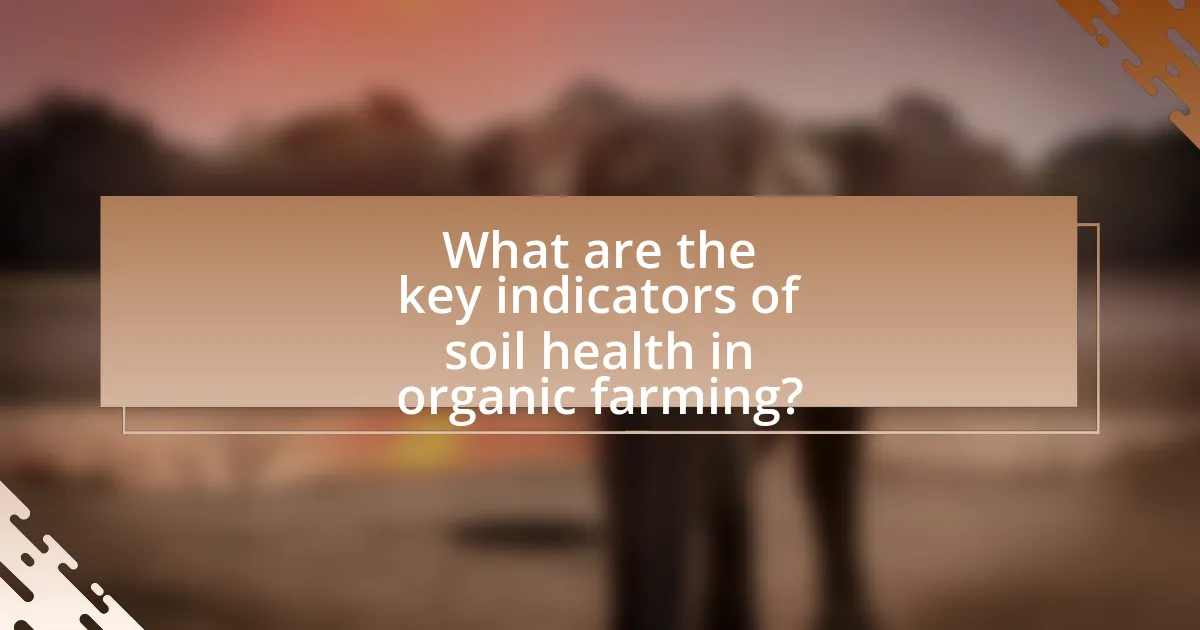 What are the key indicators of soil health in organic farming?