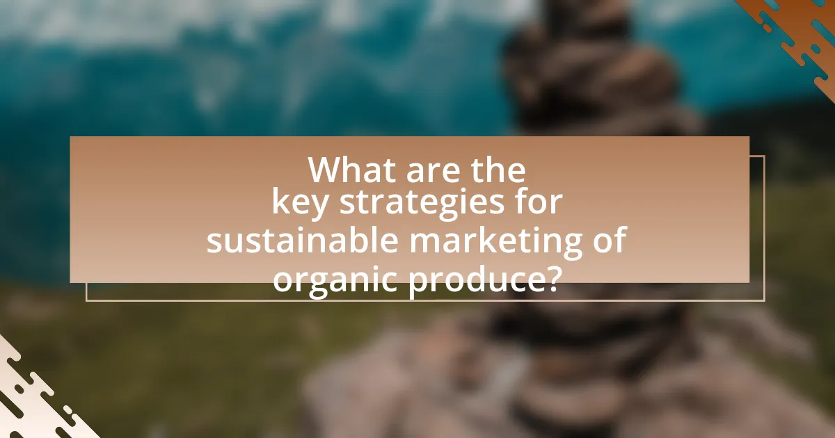 What are the key strategies for sustainable marketing of organic produce?