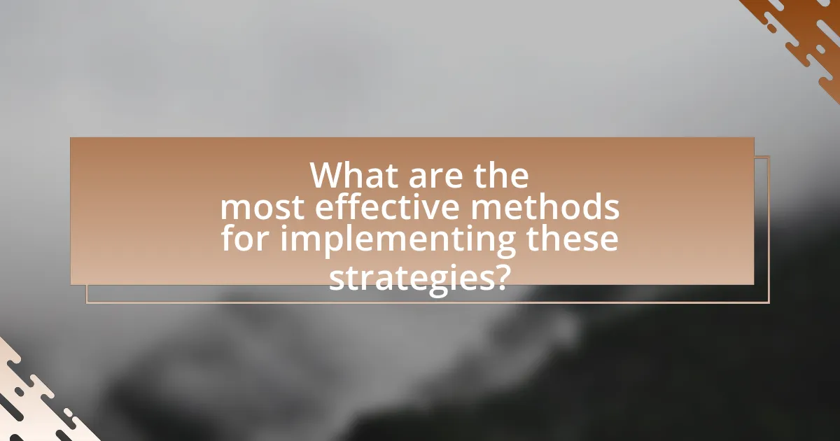 What are the most effective methods for implementing these strategies?