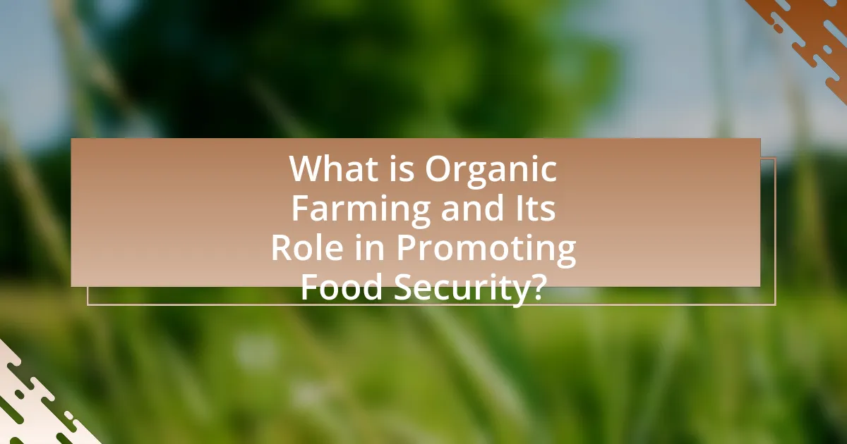 What is Organic Farming and Its Role in Promoting Food Security?
