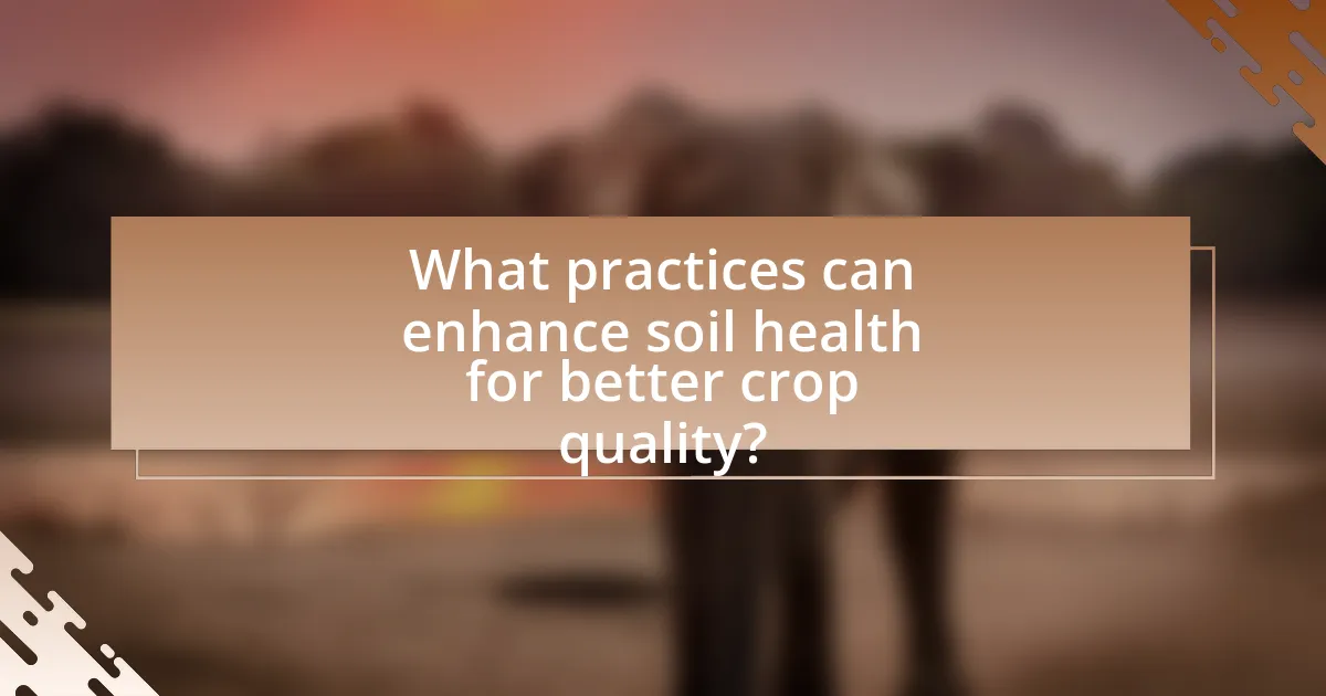 What practices can enhance soil health for better crop quality?